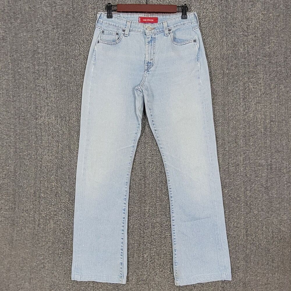 Vintage Levis 519 Jeans Womens 11 JR Blue Denim Low Flare Leg Hippie Y2K 28x30